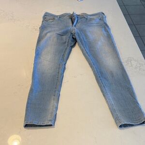 AG Adriano Goldschmied Light Blue Cropped Jeans